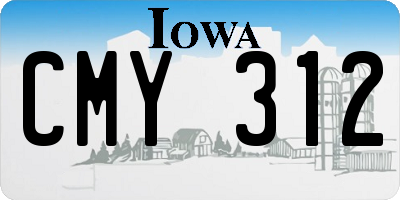 IA license plate CMY312