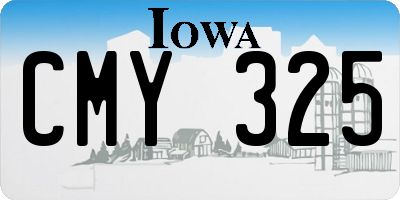 IA license plate CMY325