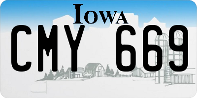 IA license plate CMY669