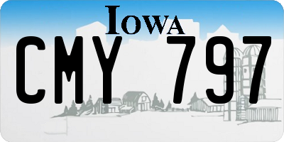 IA license plate CMY797