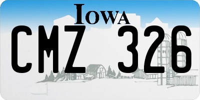 IA license plate CMZ326