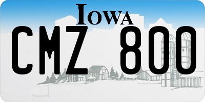 IA license plate CMZ800