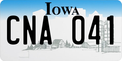 IA license plate CNA041