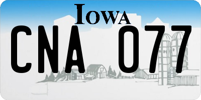 IA license plate CNA077
