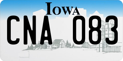 IA license plate CNA083