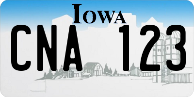 IA license plate CNA123