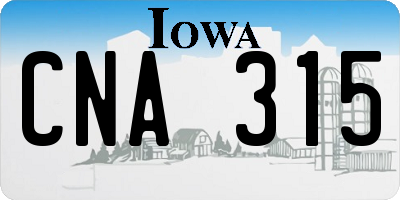 IA license plate CNA315