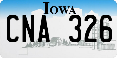 IA license plate CNA326