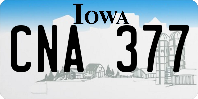 IA license plate CNA377