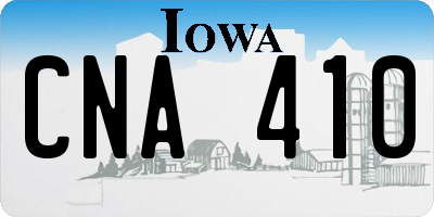 IA license plate CNA410