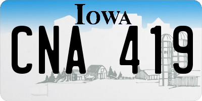 IA license plate CNA419