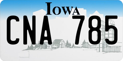 IA license plate CNA785