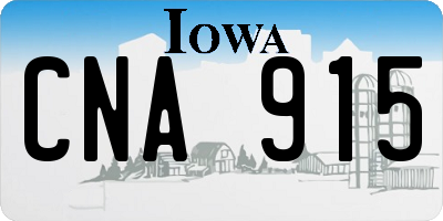 IA license plate CNA915