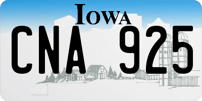 IA license plate CNA925