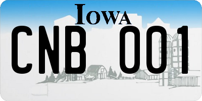 IA license plate CNB001