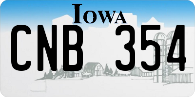 IA license plate CNB354