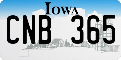 IA license plate CNB365