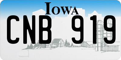IA license plate CNB919