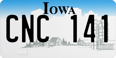 IA license plate CNC141