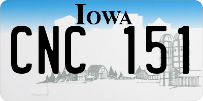 IA license plate CNC151