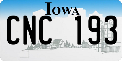 IA license plate CNC193