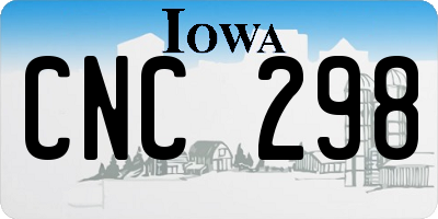 IA license plate CNC298