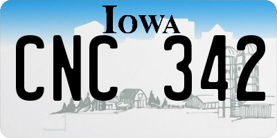 IA license plate CNC342