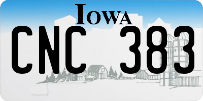 IA license plate CNC383
