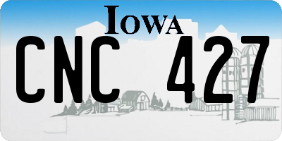 IA license plate CNC427