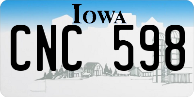 IA license plate CNC598