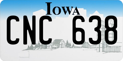 IA license plate CNC638