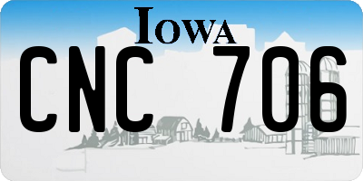 IA license plate CNC706