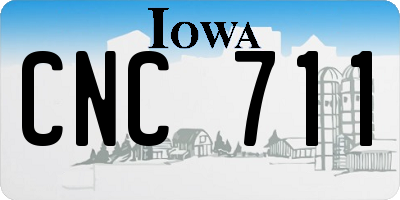 IA license plate CNC711