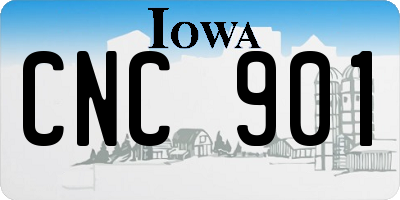 IA license plate CNC901