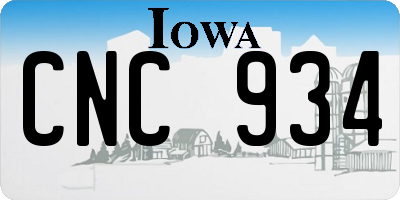 IA license plate CNC934