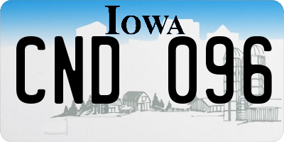 IA license plate CND096