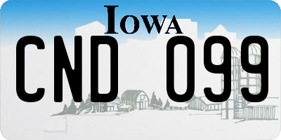 IA license plate CND099