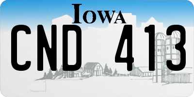 IA license plate CND413