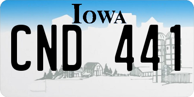 IA license plate CND441