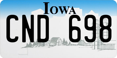 IA license plate CND698