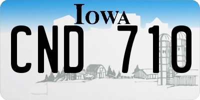 IA license plate CND710