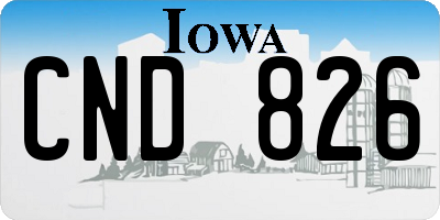 IA license plate CND826