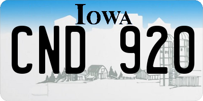 IA license plate CND920
