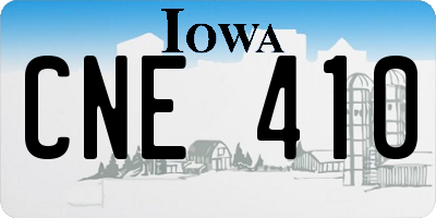 IA license plate CNE410
