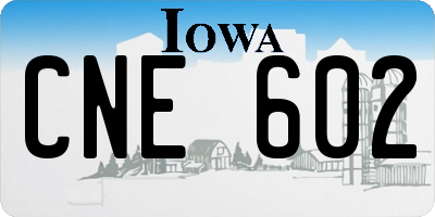 IA license plate CNE602