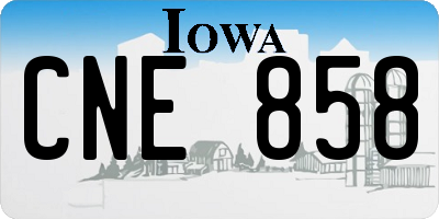IA license plate CNE858