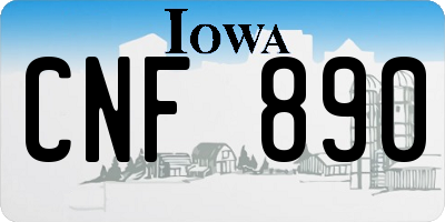IA license plate CNF890