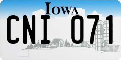 IA license plate CNI071