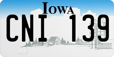 IA license plate CNI139