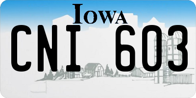 IA license plate CNI603